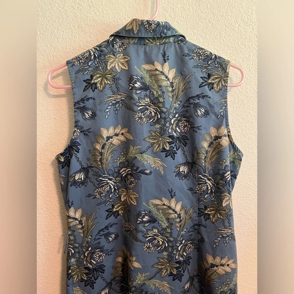 Blue and Tan Charter Club Belted Sundress Size 12 Petite
